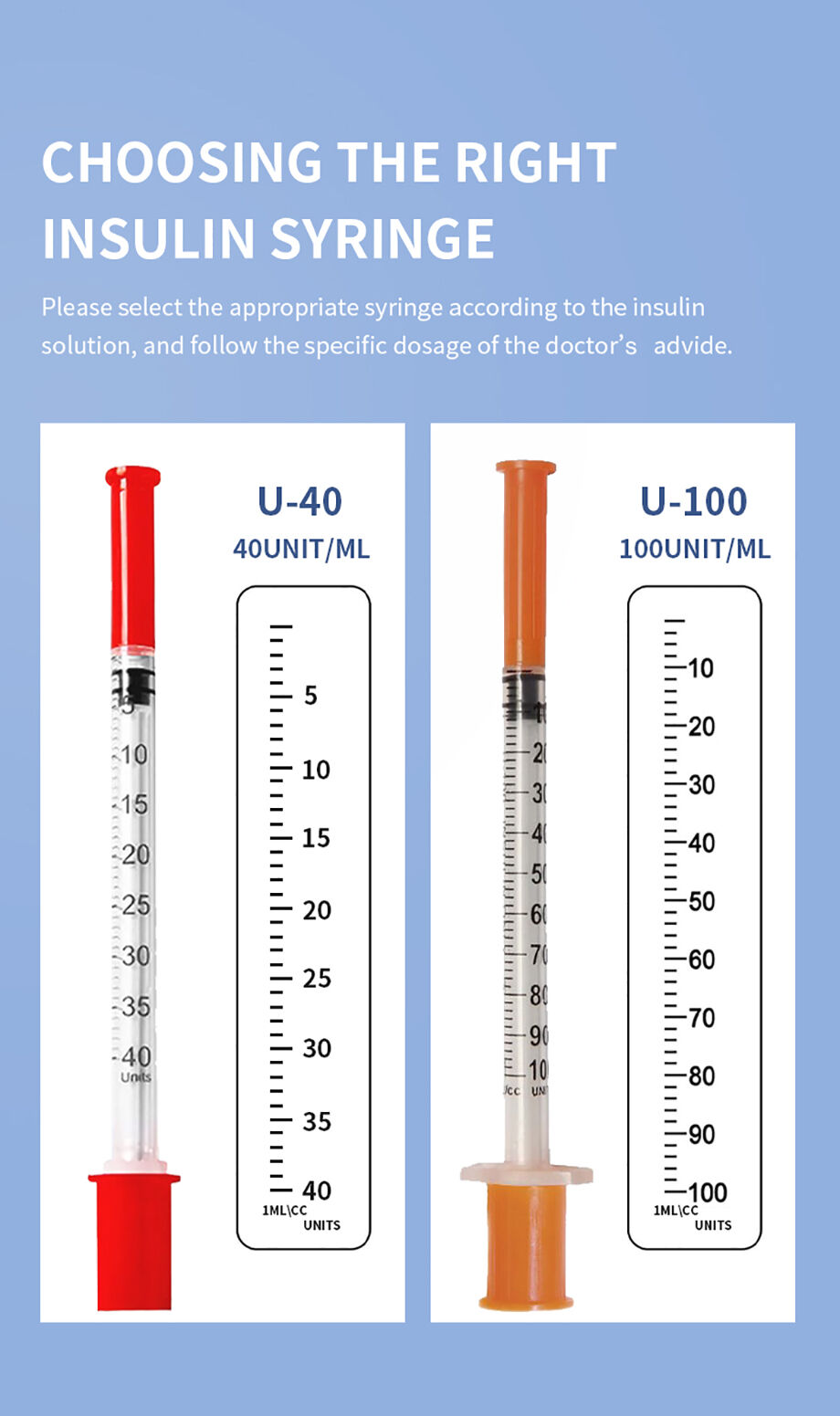 Pentype Cosmetology 0.3ml 0.5ml 1ml 5/16 Insulin Syringe With Needle