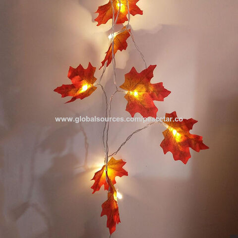 Guirlande lumineuse en forme de feuille d'érable, 4,5 m, 30 LED, décoration  d'automne