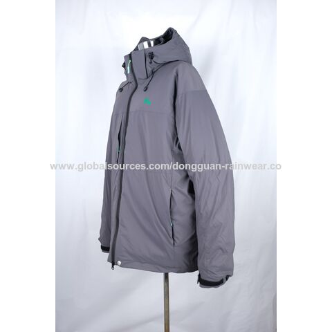 Veste extérieure imperméable grise de haute qualité avec le rembourrage