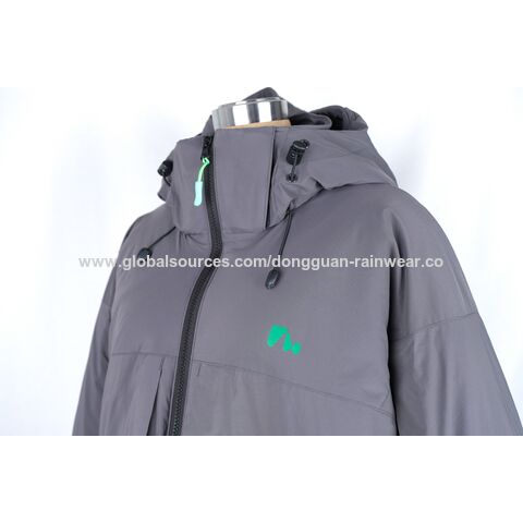 Veste extérieure imperméable grise de haute qualité avec le rembourrage