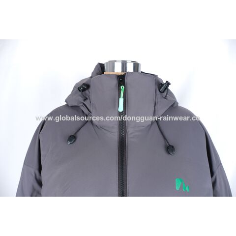 Veste extérieure imperméable grise de haute qualité avec le rembourrage