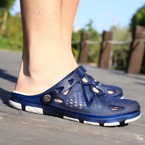 Sabots Homme Antidérapants en EVA Séchage Rapide Chaussures de Plage d'Été Légères Bleues Taille 43