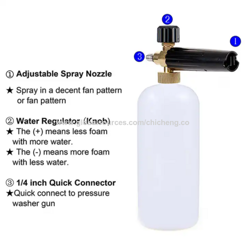 High Pressure Car Wash Soap Foam Gun 1L Snow Foam Lance Adjustable Water Gun  1/4 Inch Quick Connect for Auto Washing Maintenance - AliExpress