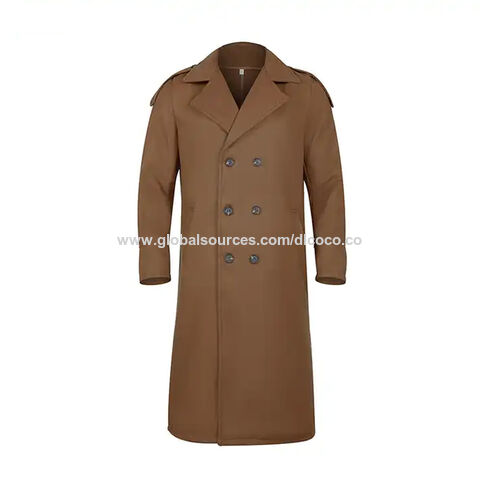 Mens knee length trench cheap coat