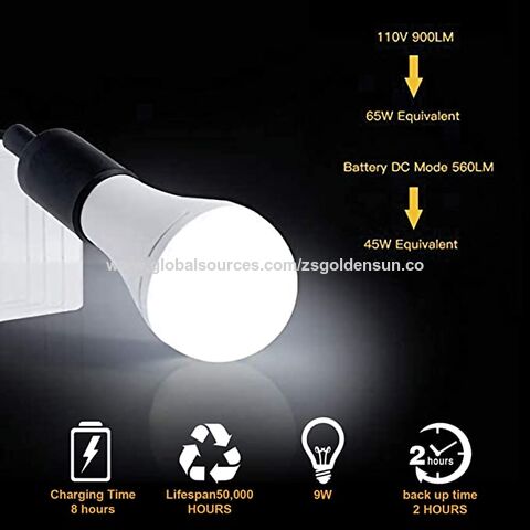 4 bombillas solares recargables de emergencia de 12 W, bombillas solares de  6500 K, bombilla de emergencia solar LED portátil, bombilla de reserva de