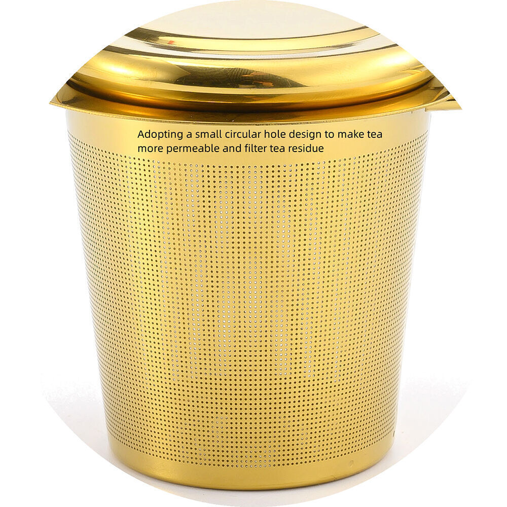 Gold Color Extra Fine Mesh Stainless Steel Tea Infuser Filter Strainer ...