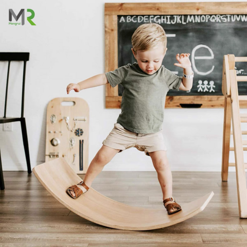 Buy China Wholesale Wholesale Kids Gym Custom Multifunction Wobble Board Fitness Beam Surf Montessori Game Kids Wood Toy Wooden Balance Board Wood Toy Wooden Balance Board 9.46 Globalsources