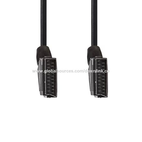 Euro SCART 21 Pin Male To Male AV Video Audio Connector Extension Adapter  Cable