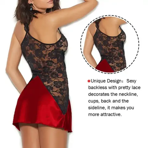 Compre Ropa De Dormir De Las Mujeres Camisón De Encaje Sling Sin Mangas Ropa  Interior De Encaje Sexy Malla Vestido De Noche y Ropa De Dormir Para Mujer  de China por 5