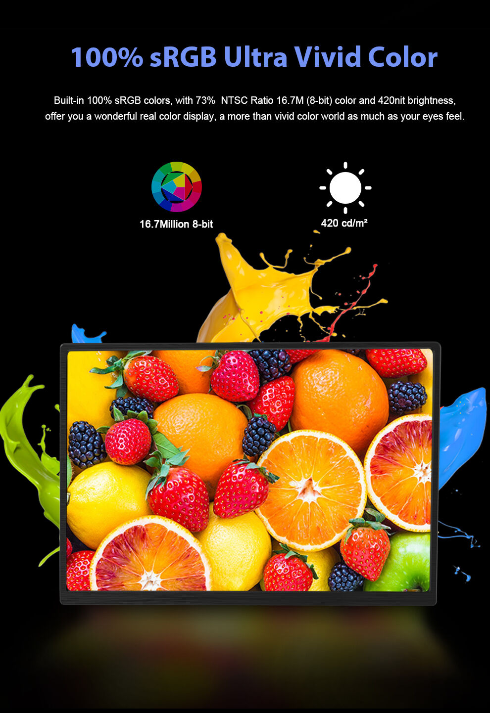 Zeuslap Mini Display Monitor 10.5-inch 420nits Fhd Ips Panel Portable ...
