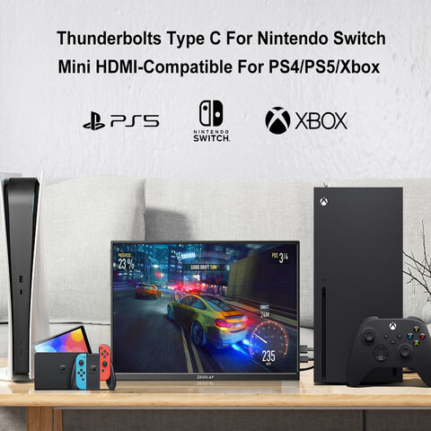 Monitor portátil FHD HDR 1200P 16 pulgadas Monitor portátil USB c HD Pantalla externa IPS Cuidado de los ojos Pantalla portátil para portátil Negro