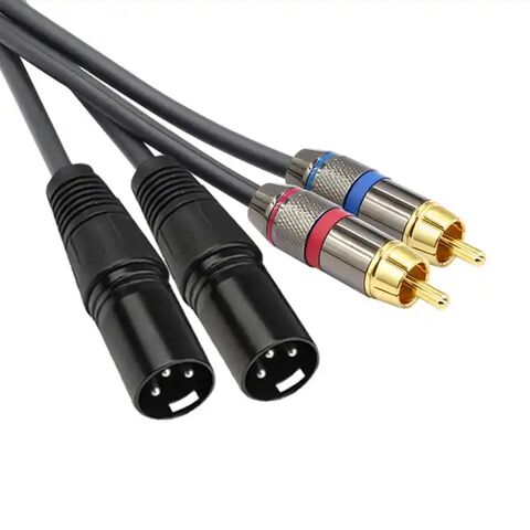 Premium Dual 1/4 Inch To Dual RCA Audio Cable (6FT) - Male 6.35mm 1/4  Phono Mono to RCA Connector Wire Cord Plug Jack