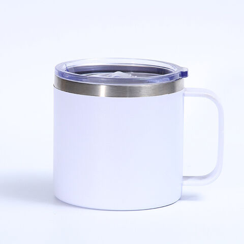 304 Edelstahl 350ml Becher, Kaffeebecher für Büro mit Henkel, tragbarer Becher