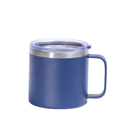 304 Edelstahl 350ml Becher, Kaffeebecher für Büro mit Henkel, tragbarer Becher