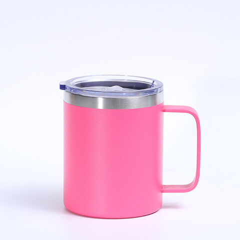 304 Edelstahl 350ml Becher, Kaffeebecher für Büro mit Henkel, tragbarer Becher