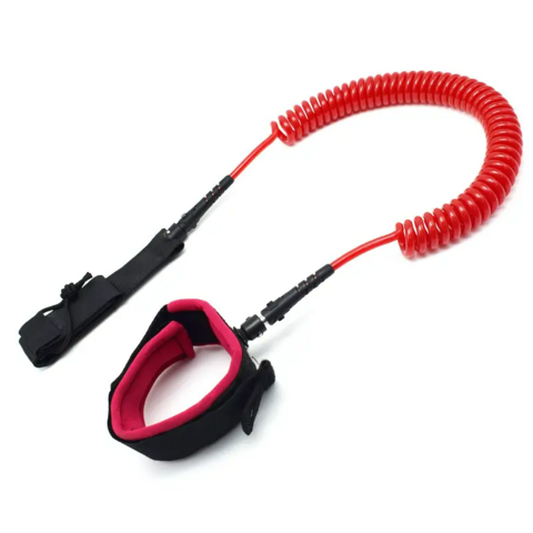 Branded Boards Steel Coiled Leash with Heavy Duty Hook & Loop Cuff