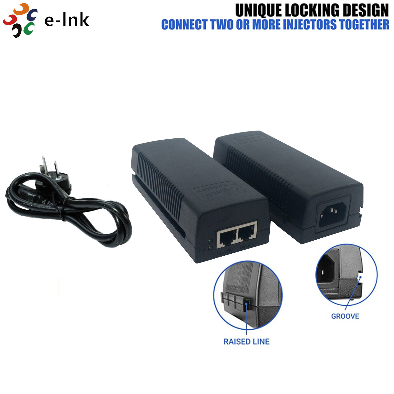 Buy Wholesale China Commercial Gigabit Power Adapter 10/100/1000mbps  Ieee802.3at 30w Poe Injector With Power Cord & 10/100/1000m 48v Poe Injector  at USD 17
