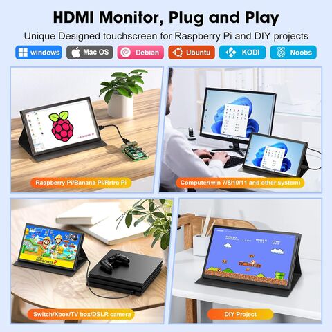 10.1 7 Inch mini Touch Screen Monitor PC 1024x600 IPS Display 10inch Small HDMI  Monitor Touchscreen Portable Monitor for Laptop