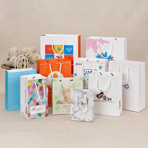 10/30/50pcs DIY Multifunction soft color paper bag with handles Festival  gift bag shopping bags
