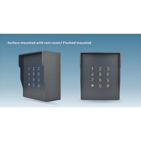 Sistema de entrada de la puerta del teclado de acceso del código del IP 65 con el contraluz azul, sistema independiente del control de acceso del tacto gris para la cerradura de puerta casera