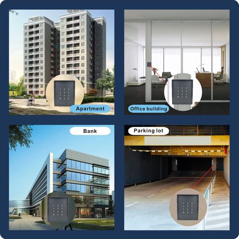 Sistema de entrada de la puerta del teclado de acceso del código del IP 65 con el contraluz azul, sistema independiente del control de acceso del tacto gris para la cerradura de puerta casera