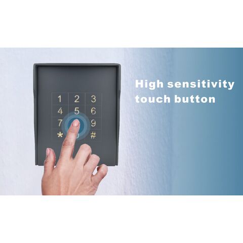 Sistema de entrada de la puerta del teclado de acceso del código del IP 65 con el contraluz azul, sistema independiente del control de acceso del tacto gris para la cerradura de puerta casera