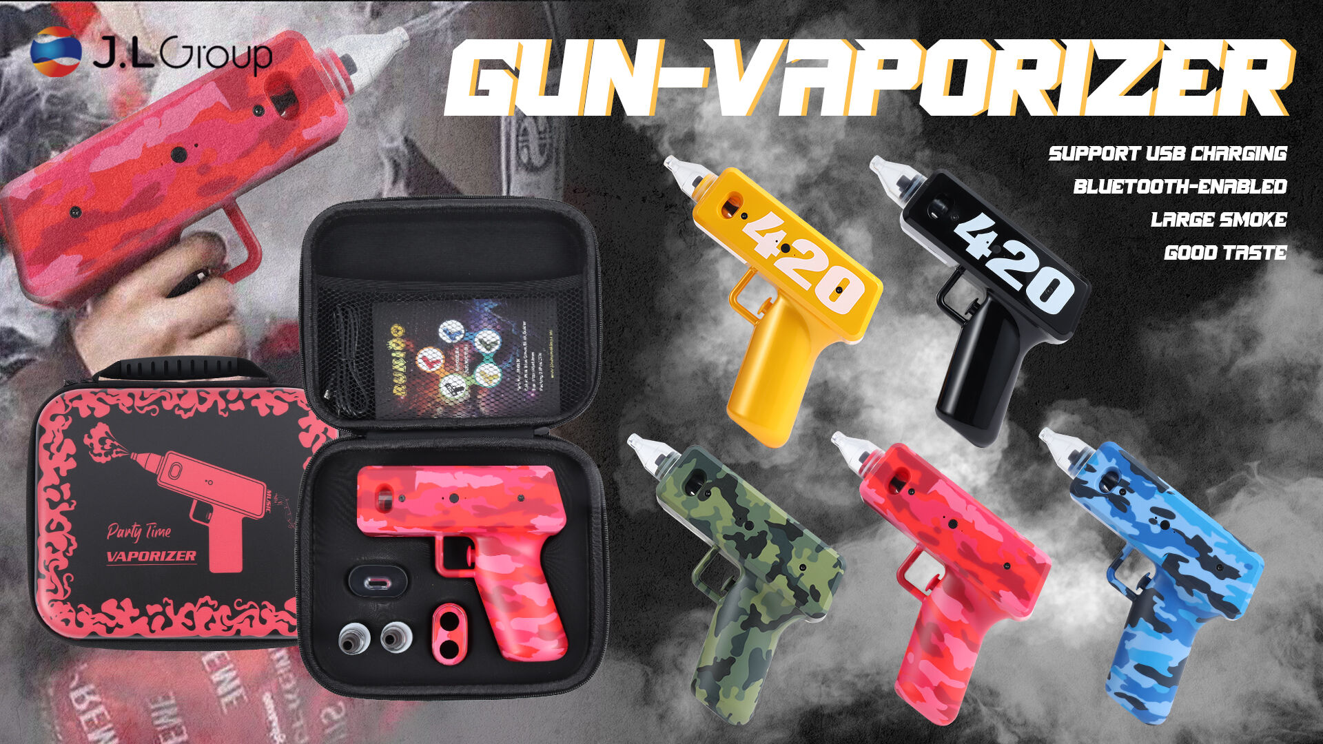 Achetez en gros Fabricant 420 Accessoires Pour Fumeurs Logo Personnalis  1.5 Ohm Grosse Fume Usb Rechargeable Bluetooth Atomiseur Pistolet  Vaporisateur Avec Aimant Chine et Vaporisateur  22 USD | Global Sources