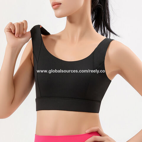 High-intensity sports underwear shockproof running fitness vest female  fixed cup one-piece bra yoga