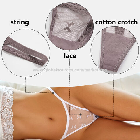 1Pcs Full Lace Thongs Women Sexy G-string Underpants S-XL Ladies