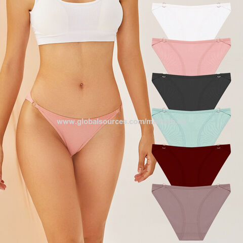Women Adjustable Buckle Briefs Underwear Panties Soft Sexy Stretch Low Rise  Seamless Underpant Hipster Thongs Bikini