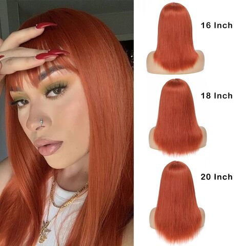 Buy Wholesale China Ginger Orange Color Long Straight Wig With