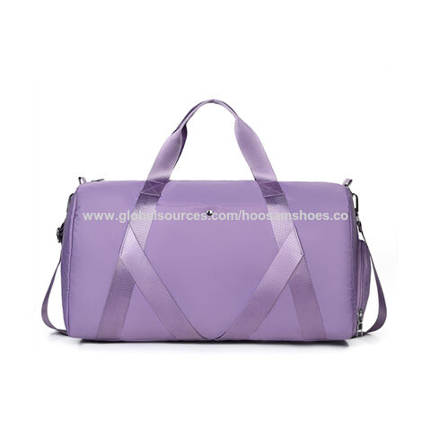 Nova bolsa de ginástica e esportes de designer, impermeável, em nylon rosa, grande capacidade, bolsa de viagem esportiva com compartimento para roupas secas e molhadas