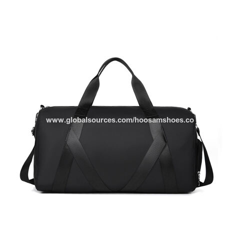 Nova bolsa de ginástica e esportes de designer, impermeável, em nylon rosa, grande capacidade, bolsa de viagem esportiva com compartimento para roupas secas e molhadas