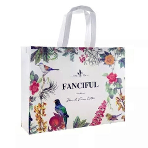 Saco de compras reutilizável não tecido personalizado brilhante, sacola de compras com alça, saco de presente, sacolas de presente promocionais elegantes