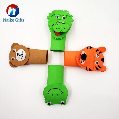 Títeres de dedo personalizados para cuentacuentos - Títeres de tela de terciopelo - 4 títeres de animales, familia de animales del zoológico