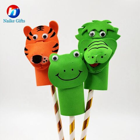 Títeres de dedo personalizados para cuentacuentos - Títeres de tela de terciopelo - 4 títeres de animales, familia de animales del zoológico