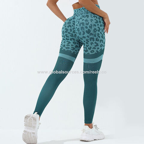 Compre Estampado De Leopardo De Las Mujeres Melocotón Trasero Pantalones De  Fitness Desgaste Deportes Cintura Alta Apretado Cadera Levantar Pantalones  De Yoga y Leggings De Compresión Con Estampado De Leopardo De Mujer