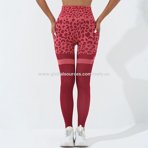 Compre Estampado De Leopardo De Las Mujeres Melocotón Trasero Pantalones De  Fitness Desgaste Deportes Cintura Alta Apretado Cadera Levantar Pantalones  De Yoga y Leggings De Compresión Con Estampado De Leopardo De Mujer