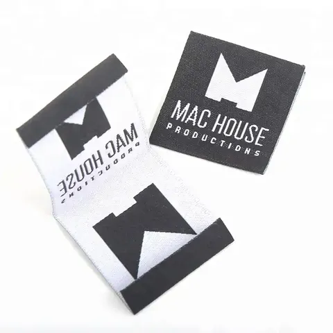 Etiquetas Tejidas de Alta Densidad con Logo Personalizado para Ropa - Etiquetas de Dobladillo para Camisetas