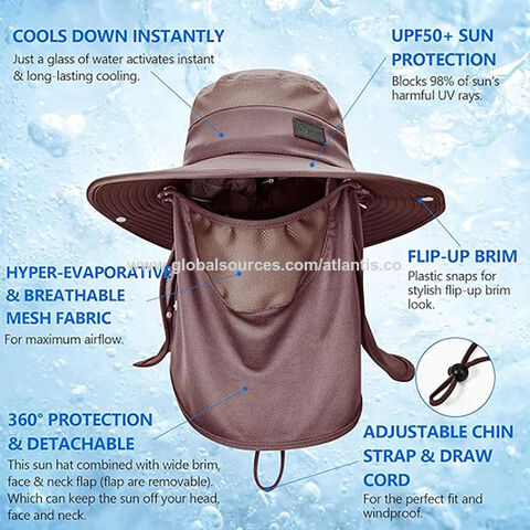 UPF 50+ Mosquito Sun Hat with Neck Flap