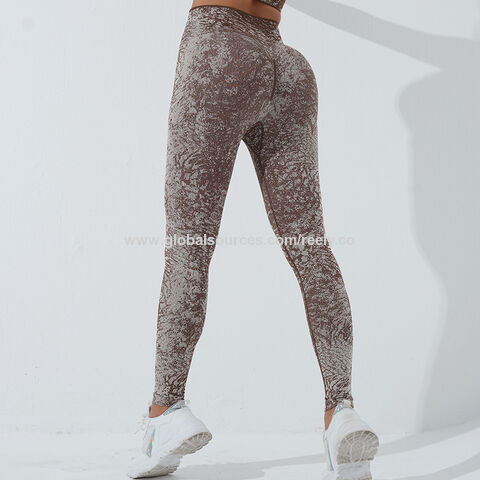 Advanced Push Upwomen's Plus Size Push-up Yoga Pants - Jacquard Elastic  Fitness Leggings