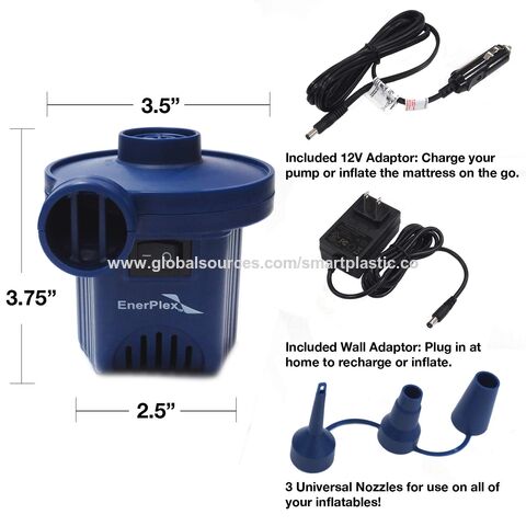 Buy Wholesale China Electric Air Pump Rechargeable Portable Air Mattress  Pump Cordless Inflator Deflator Manufature, Includes 12-24v Dc & 120v  Adaptor & Rechargeable Air Pump at USD 6