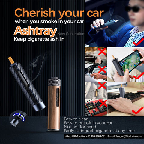 Car Ashtray, Car Ashtray With Lid Car Smokeless Ashtray Portable Ca