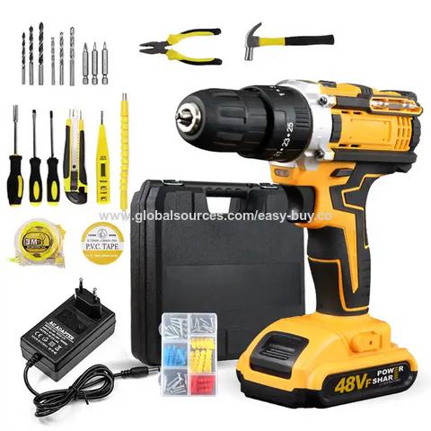 Perceuse Visseuse sans Fil 21V avec 2 Batteries et Mandrin Auto-serrant 3/8" - Kit de Perçage Professionnel
