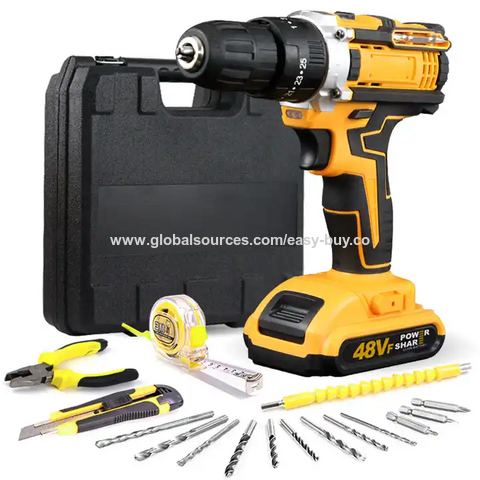 Perceuse Visseuse sans Fil 21V avec 2 Batteries et Mandrin Auto-serrant 3/8" - Kit de Perçage Professionnel