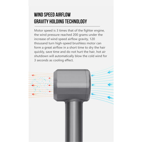 Secadores de pelo profesionales con motor sin escobillas de 110.000 RPM para un secado rápido, boquilla magnética y control inteligente de temperatura.