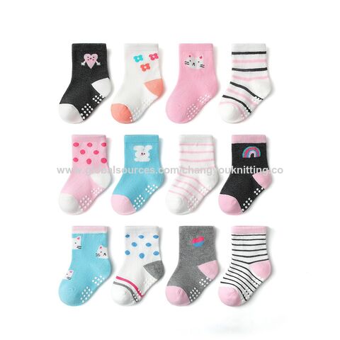 1 Pair Cotton Baby Socks Rubber Anti Slip Boy Girl Floor Kids Toddlers  Animal Infant Newborn Cute Gift