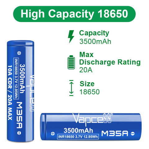 18650 3.7 V 2500 mAh botón superior batería 18650 batería recargable 3.7 V  iones de litio batería recargable para linterna 18650, 1 unidad :  : Electrónicos