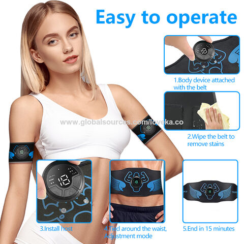 Muscle Stimulator for Abs, Arms, Hips, Back & Legs USB Rechargeable Muscle  Toner Wireless Portable EMS Abdominal Toning Belt for Men and Women, Office  Home Gym Fitness Equipment 