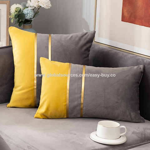 Almofadas decorativas nórdicas de luxo leve, capas de almofada de veludo holandês para cabeceira, almofadas de veludo para sofá e almofadas de apoio lombar por atacado